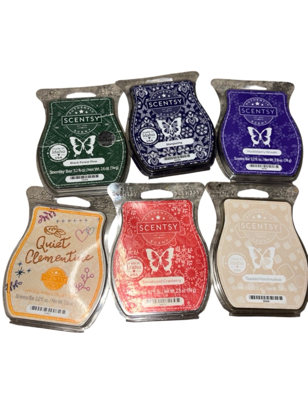 Mixed Lot of 6-3.2 fl. oz Authentic Scentsy Scent Wax Bar